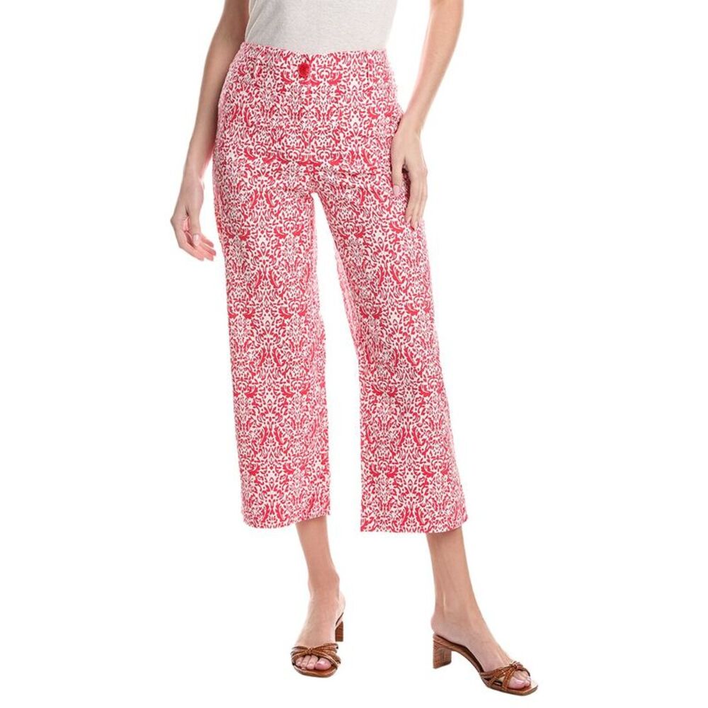 Renuar Womens  Woven Linen-Blend Pant, Red